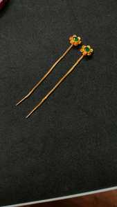 Boucles d'oreilles pendantes plaquées or avec fleurs et pierres vertes, longue chaîne, style indien, bijoux fantaisie pour femmes et jeunes filles, vente en gros - Product Image 3