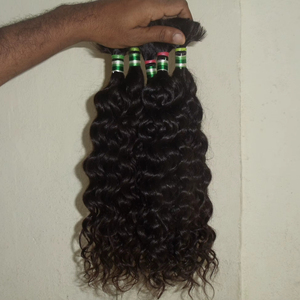 Extensiones de Cabello Humano Virgen Remy Ondulado, Doble Trama a Máquina, Color Natural, Paquete de 4 oz, Proveedor Indio Seven - Product Image 1