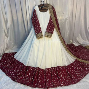 ชุดเดรส Anarkali ผ้าจอร์เจตต์เทียมดีไซน์ใหม่ล่าสุด พร้อมสไตล์หรูหราทันสมัย - Product Image 1
