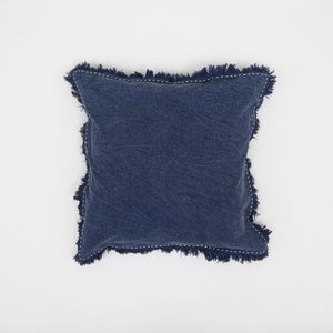 Cuscino decorativo ed elegante da 22x22 "con bordi e frange lavorati a mano - Product Image 2
