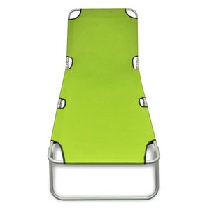 Chaise longue pliable en polyester vert pomme, taille unique, pour la détente en plein air - Product Image 2
