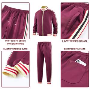 Conjunto Deportivo de Invierno para Hombre, Más Vendido, Color Sólido Personalizado, Nuevo Diseño de Dos Piezas, Talla Grande, Transpirable, Algodón/Poliéster, Protección UV - Product Image 3