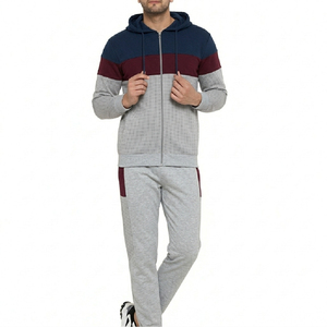 Ensemble de survêtement en polaire à capuche élégant pour homme, pour l'hiver, la salle de sport, la course à pied, coupe régulière, respirant - Product Image 4