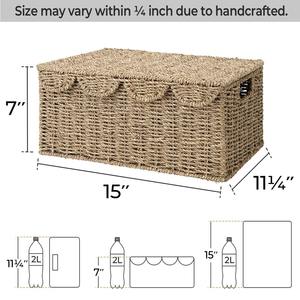 Panier de rangement en osier avec poignées intégrées, panier de rangement fait main, vente en gros, écologique, fabriqué au Vietnam - Product Image 2