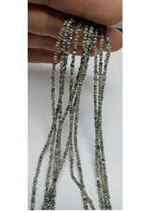 Perles de diamant brut couleur argent naturel, non taillées, taille 3mm à 4mm, pépites de cristal brutes, pierres précieuses en vrac pour la fabrication de bijoux - Product Image 2