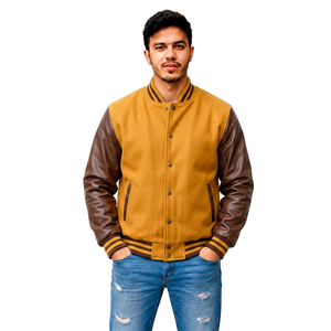 Blouson universitaire personnalisé avec bordures contrastées, fabricant de vêtements streetwear, fournisseur de vêtements en gros à marque privée - Product Image 4