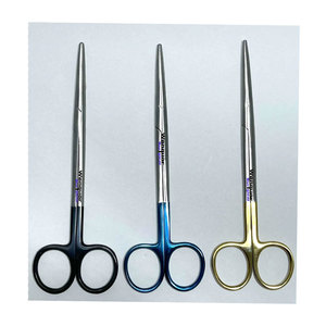 กรรไกรเมทเซนบาุม 3 ชิ้น เครื่องมือผ่าตัด คุณภาพสูง สแตนเลสสตีลเคลือบทองและสีน้ำเงินดำ พร้อมห่วงคล้อง เครื่องมือเวนควาร์ - Product Image 6