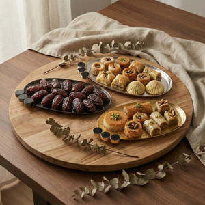 Luxury Gold Oval <b>Serving</b> Tray Metal Tabletop <b>Platter</b> for Hotel Restaurant <b>Buffet</b> Appetizer Dessert <b>Serving</b> OEM - Product Image 6