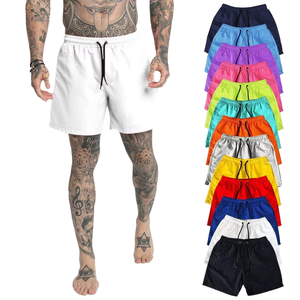Shorts de sport pour homme personnalisés, en toile de haute qualité, pour la plage, le jogging, la course à pied, style décontracté, couleur unie, 100% polyester - Product Image 1
