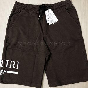 กางเกงขาสั้นผู้ชายผ้าเทอร์รี่คอตตอน 100% มีเชือกผูก เอวกลาง สีพื้น พิมพ์โลโก้ สวมใส่สบาย แห้งเร็ว ระบายอากาศได้ดี - Product Image 5
