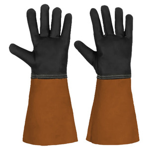 Gants de protection anti-chaleur et anti-étincelles en cuir pleine fleur et croûte de vache de qualité supérieure, certifiés CE, à manchette longue, pour soudage TIG, MIG, Argon - Product Image 4