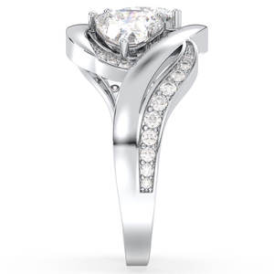 แหวนหมั้นเพชรโมอิสซาไนต์ดีไซน์คลาสสิก REYES Elegant เงินแท้ 925 ชุบทองคำขาว 14K 22K ของขวัญแต่งงาน เครื่องประดับชั้นดี - Product Image 5