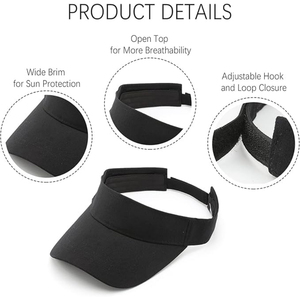 Sombrero de Visera Deportivo para Exteriores de Poliéster/Algodón con Ala Ancha y Protección Solar, Venta al por Mayor del Fabricante - Product Image 3