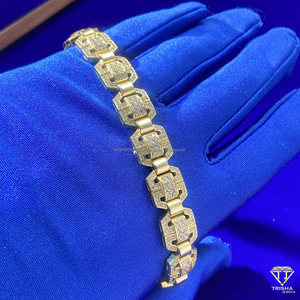 <b>Mens</b> VVS Moissanite Diamond in 925 Sterling Silver <b>Bangles</b> New Fashion 18K Gold Plated Original Custom Design Tennis Bracelets - Product Image 3
