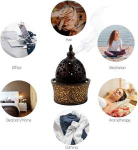 Elegante Quemador de Incienso Metálico, Porta Incienso Árabe - Product Image 5