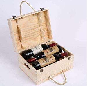 Caja de Regalo para Vino de Madera de Caucho Premium, Porta Botellas Individual Resistente con Asa, Empaque de Vino Ecológico y Sostenible - Product Image 5