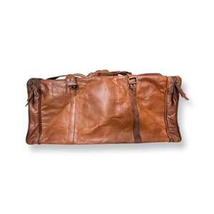 Sacs de voyage vintage en cuir de chèvre véritable, sacs à bagages pour hommes et femmes, faits à la main, sacs de voyage élégants et artisanaux - Product Image 1
