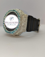 Luxuriöse Vollständig mit Diamanten Besetzte Uhr Micro Pave Moissanit-Lünette Edelstahl Herren Hip-Hop-Uhr