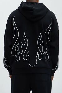 Hoodie à épaules tombantes, Hoodie oversize unisexe, séchage rapide, OEM, pour le sport et la gym, coupe ample, avec empiècements en maille - Product Image 2