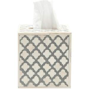 Caja de pañuelos de resina con incrustaciones de hueso de diseño clásico, ideal para decoración de tocadores de baño y mesitas de noche de alta gama. - Product Image 6