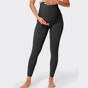 Legging de maternité de bonne qualité avec ceinture élastique, tissu doux et ajustement flexible pour le confort pendant la grossesse et le port quotidien - Product Image 3
