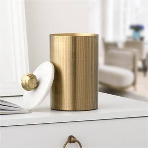 Juego de 3 tarros de aluminio acanalado hechos a mano de calidad premium con tapa de mármol - Product Image 6