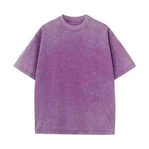 Men's Oversized <b>Tie</b> Dye Cotton T-Shirt Short Sleeve O-Neck Regular Fit Solid Color Casual Jersey <b>Knit</b> Shirt - Product Image 1
