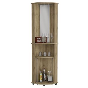 Rialto Macadamia Finish <b>Corner</b> <b>Bar</b> Cabinet with Three Shelves - Product Image 5