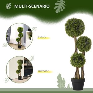 Sfera Tripla di Bosso Artificiale Verde Chiaro per Decorazioni Interne/Esterne 35,5 Pollici - Product Image 5