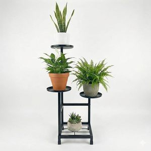 Support de plantes en métal moderne à 4 niveaux pour pots de fleurs et plantes vertes d'intérieur, finition thermolaquée, style minimaliste - Product Image 3