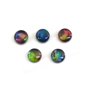 Top Quality <b>Abalone</b> <b>Shell</b> Quartz Round Shape 12mm Flatback High Polish Smooth Loose Gemstone Cabochon Jewelry Making Pendant - Product Image 4