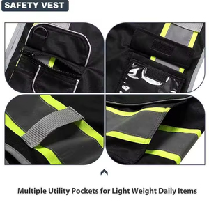 Chaleco de Seguridad Reflectante 100% Poliéster, Impermeable y Resistente al Agua, con Cremallera Frontal, Logotipo Personalizado, Ropa de Trabajo de Alta Visibilidad - Product Image 4