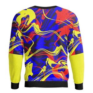 Casual Regular Fit Autumn Gray <b>White</b> Patterned Long Sleeve Sublimation Tie-Dye Fleece Sublimation <b>Sweatshirt</b> <b>Men</b> Crew Neck - Product Image 2