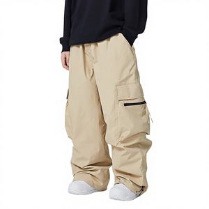 Pantalons de ski Polartec surdimensionnés pour hommes, personnalisés en gros, imperméables, respirants, pour l'hiver, avec poches zippées - Product Image 1