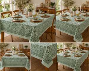 Indian Block Print Floral High Grade Cotton <b>Tablecloth</b> Eco-Friendly Reusable Customized Modern <b>Square</b> <b>Tablecloth</b> Pink - Product Image 3