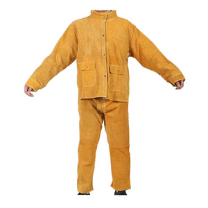 Combinaison de soudeur en cuir de vachette de qualité supérieure, résistante aux flammes, protection niveau D, 500-1000°C, pour forgerons et pompiers - Product Image 2