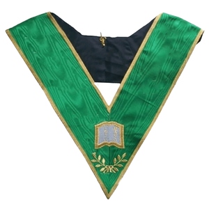 ปลอกคอพิธีกรรม Orator Collar ทำจากผ้าไหมธรรมชาติ Cerneau Rite ปักด้วยเครื่องจักร สำหรับพิธีกรรม Blue Lodge - Product Image 5