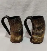 Mug en corne de buffle au design admirable, de haute qualité, cadeau de Noël, tasses à boire en corne de Viking, steins, mugs