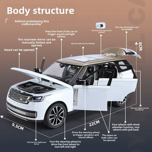 รถโมเดลโลหะไดแคสต์ Chokha Vesh Range Rover Autobiography SV ของเล่นรถแข่ง ดีไซน์ภายในอย่างละเอียด ขนาด 1:32 ควบคุมการเคลื่อนที่ด้วยแรงเสียดทาน - Product Image 2