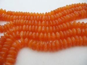 Perles de cornaline naturelle, taille allemande, facettées en rondelles, 8 à 12 mm, brin de 8 pouces de long - Product Image 5