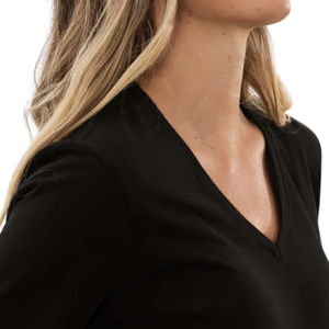 T-shirt Col V en Coton Biologique de Luxe 100% Pré-rétréci Certifié GOTS, Coupe Robuste et Durable, avec Manchon de Protection pour les Coudes - Product Image 3