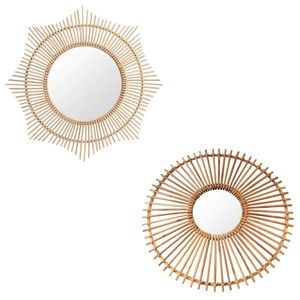Sunburst Wall Mounted Wall Accessories Bamboo Rattan Mirror For Livingroom Decor - Product Image 6