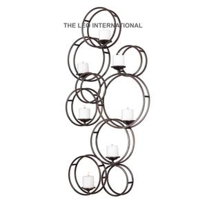 Aplique de pared decorativo de metal hecho a mano y personalizado, portavelas único de hormigón para el hogar, oficina, sala de estar, dormitorio, interior. - Product Image 1