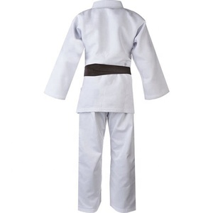 Kimono de karaté blanc pour garçons, 100% coton respirant, coupe classique, uniforme d'arts martiaux pour enfants avec ceinture noire - Product Image 6