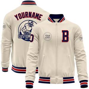 Custom Embroidery Men's <b>Leather</b> <b>Jacket</b> Stand Collar Front Logo Personalized Premium Team Gear Cow Skin Windproof Breathable - Product Image 1