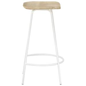 Ensemble de 2 tabourets de bar en bois blanchi blanc - Product Image 5