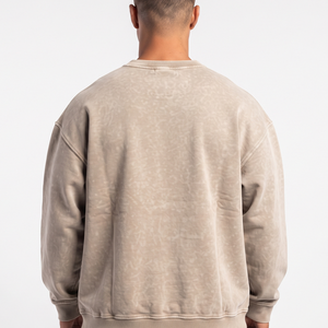 Sudadera Moderna para Hombre, Lavado Ácido, Algodón, Hombros Caídos, Color Sólido, Logotipo Personalizado en la Parte Delantera, Venta al Por Mayor, Suministro OEM ODM - Product Image 3