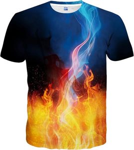 Men Plus Size Summer Knitted Collarless <b>Flame</b> Print Short Sleeve Sublimation Transfer Print Casual T-<b>Shirt</b> Custom Logo - Product Image 1