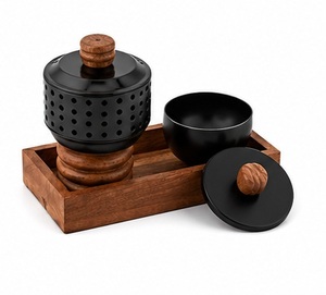 Brass Incense <b>Burner</b> with Sandalwood Base and Perforated Design <b>for</b> Aromatherapy Use All Season - Product Image 3