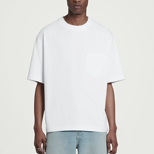 Camiseta para hombre al por mayor con cuello en contraste, camiseta de algodón con cuello redondo, estilo vintage, para imprimir logotipo de marca, servicio OEM. - Product Image 1